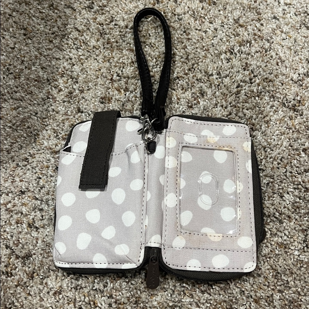 Polka Dot Cell Phone Wristlet Case - Gray